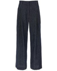 Brunello Cucinelli - High-Waisted Wide Leg Denim Jeans - Lyst