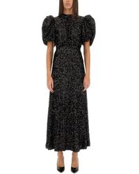 ROTATE BIRGER CHRISTENSEN - Fitted Midi Dress With Sequins - Lyst