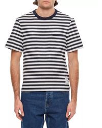 Thom Browne - Linen Striped Pocket T-Shirt - Lyst