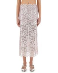 Rabanne - Intricate Floral Lace Maxi Skirt With Scalloped He - Lyst