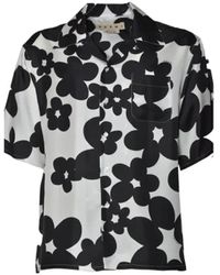 Marni - Boxy Short-Sleeve Silk Twill Shirt - Lyst