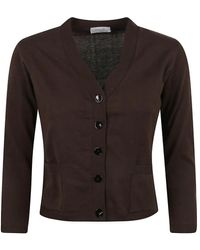 Charlott - V-Neck Button-Down Sweater With Front Pockets - Lyst