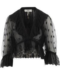 Chloé - Transparent V-Neck Top - Lyst