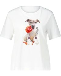 Marc Cain - Bedrucktes Pailletten-T-Shirt - Lyst