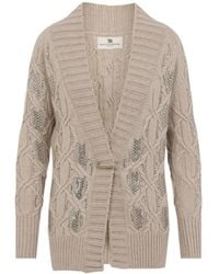 Ermanno Scervino - Textured Knit Sweater With Open Front - Lyst