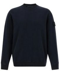 Stone Island - Logo Patch Sweater Blauw - Lyst