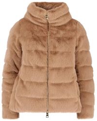 Herno - Quilted Faux Fur Overcoat - Lyst