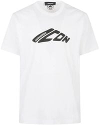 DSquared² - Cotton T-Shirt With Bold Graphic Logo - Lyst