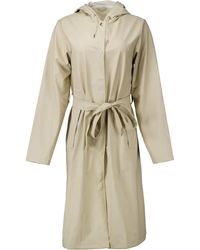 Rains - A-Line Longer W3 Regenjas Creme 12040 - Lyst