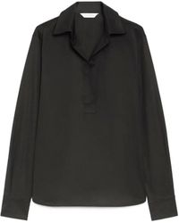 Max Mara - V-Neck Cotton Shirt With Loose Silhouette - Lyst