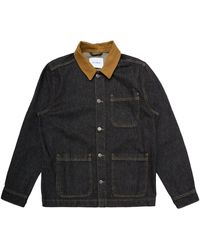Les Deux - Giacca Layton Overshirt Denim Nera - Lyst