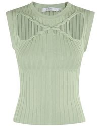 IRO - Cut-Out Neckline Sleeveless Top With Woven Crossov - Lyst