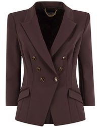 Elisabetta Franchi - Double Crepe Blazer - Lyst