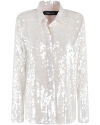 FEDERICA TOSI - Mesh Top With All-Over Sequins - Lyst