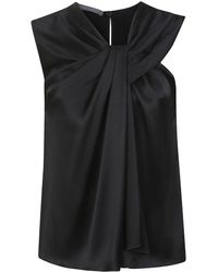 Alberta Ferretti - Draped Acetate Top With Keyhole Back Closure - Lyst