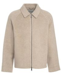 Amaranto - Amaranth Wool Jacket With Classic Collar And Relax - Lyst