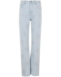 ROTATE BIRGER CHRISTENSEN - Washed Twill Stud Jeans - Lyst
