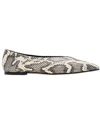 Aeyde - Creamy Goat Leather Moa Snake Print Flats - Lyst