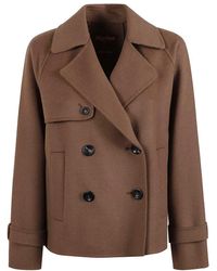 Max Mara - Double-Breasted Wool Jacket With Tailored Silhouet - Lyst