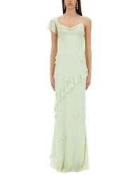 Self-Portrait - Long Dress With Floral Appliqués - Lyst