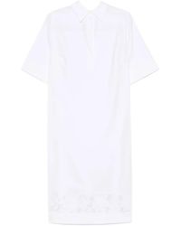 P.A.R.O.S.H. - Midi Dress With Classic Collar - Lyst