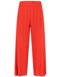 Pleats Please Issey Miyake - Wide-Leg Cropped Trousers With Distinctive Pleated - Lyst