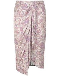 Isabel Marant - Paisley Draped Midi Rock - Lyst