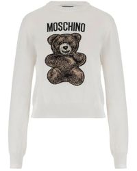 Moschino - Cotton Pullover With Teddy Pattern - Lyst