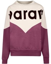 Isabel Marant - Color Block Knit Sweater With Prominent Logo Detai - Lyst