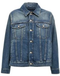 MM6 by Maison Martin Margiela - Layered Denim Jacket With Back Design - Lyst