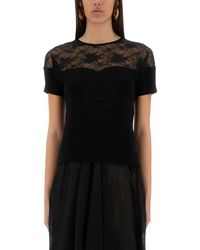 Nina Ricci - Slim-Fit Top With Delicate Lace Insert - Lyst