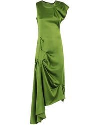 Victoria Beckham - Draped Pleat Detail Midi Dress - Lyst