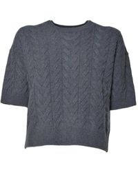 Max Mara - Textured Cable Knit Cropped Sweater With Relaxed F - Lyst