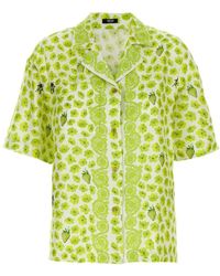 Versace - Silk Twill Shirt With Strawberry Garden Print - Lyst
