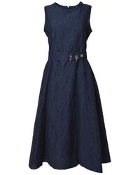Max Mara - Floral Pattern Midi Dress With Matching Belt - Lyst