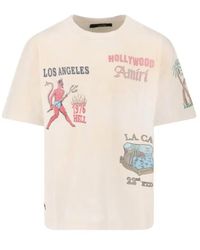 Amiri - Relaxed Fit Graphic Print T-Shirt With Crew Neckli - Lyst