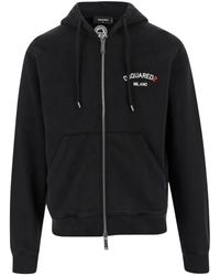 DSquared² - Cotton Hoodie With Logo - Lyst