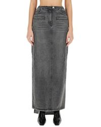 Courreges - Classic Long Denim Skirt - Lyst