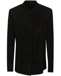 Salvatore Santoro - Suede Shirt Jacket With Raw Cut Design - Lyst