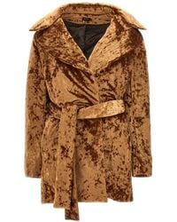 Atlein - 'Crushed Velvet' Coat - Lyst