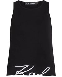 Karl Lagerfeld - Tanktop Mit Karl Signature-Stickerei Am Saum - Lyst