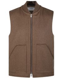 Lardini - Sleeveless Virgin Wool Vest Jacket With High - Lyst