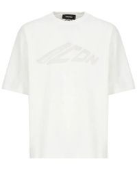 DSquared² - Classic Round Neck Cotton T-Shirt With Contrasting - Lyst