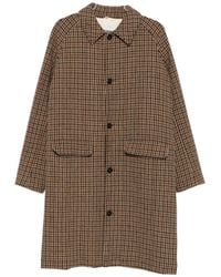 Sebago - Mid-Length Houndstooth Coat With Textured Cotton F - Lyst