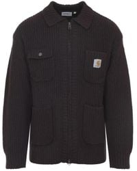Carhartt - Chunky Knit Jacket With Classic Collar - Lyst