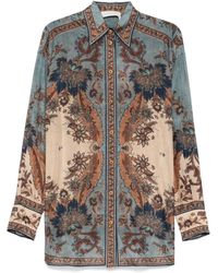 Zimmermann - Box-Pleat Detail Shirt With Classic Collar - Lyst