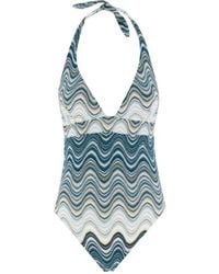 Mc2 Saint Barth - One-Piece Swimming Costume With Deep V-Neckline - Lyst