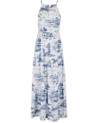 Mc2 Saint Barth - Halter Neck Tiered Maxi Dress - Lyst