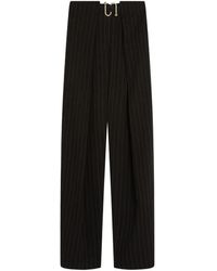 Max Mara - Wide-Leg Trousers With High Waist And Belt Detail - Lyst