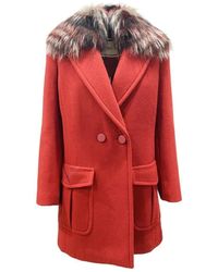 Fendi - Fur Collar Wool Coat - Lyst